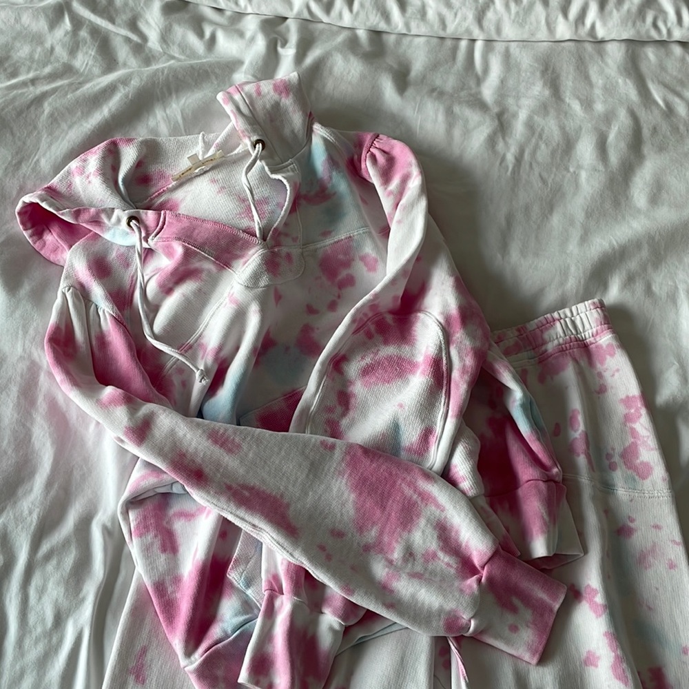 Loveshack fancy hand dyed joggers and hoodie set